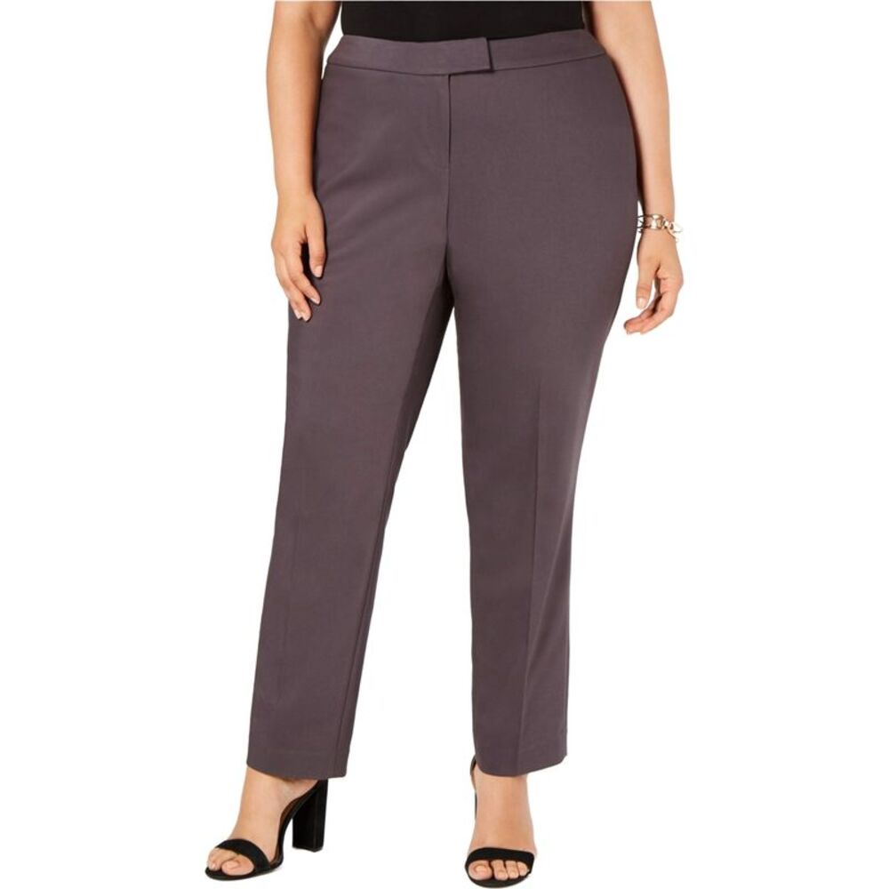 Anne Klein Womens Plus Size Solid Straight Leg Slacks Dress Pants, NWT